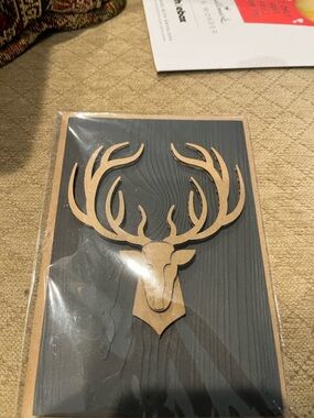 Hallmark Black and Brown Layered Stag Head Card